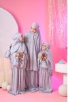 Telekung Travel Lunara Dotter Adenium Grey 